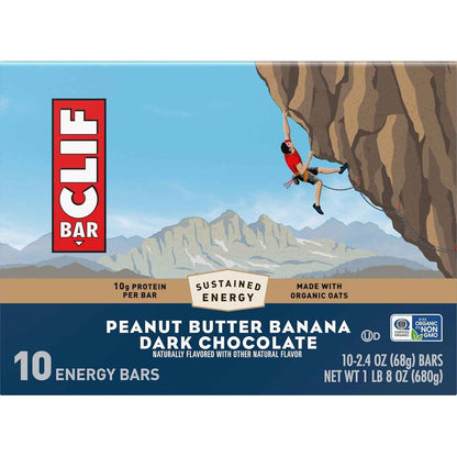 CLIF BAR - Energy Protein Bars - Peanut Butter Banana with Dark Chocolate - Made with Organic Oats - Energy Bars - Non-GMO