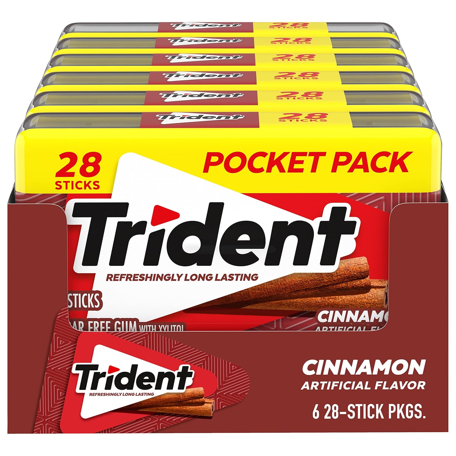 Trident_Cinnamon_Sugar_Free_Chewing_Gum,_6_Pocket_Packs_of_28_Pieces_(168_Total_Pieces)