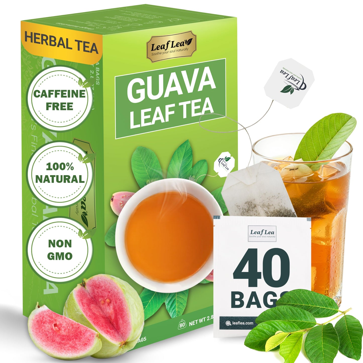 Guava Leaf Tea - 40 Tea Bags (Pack of 1)