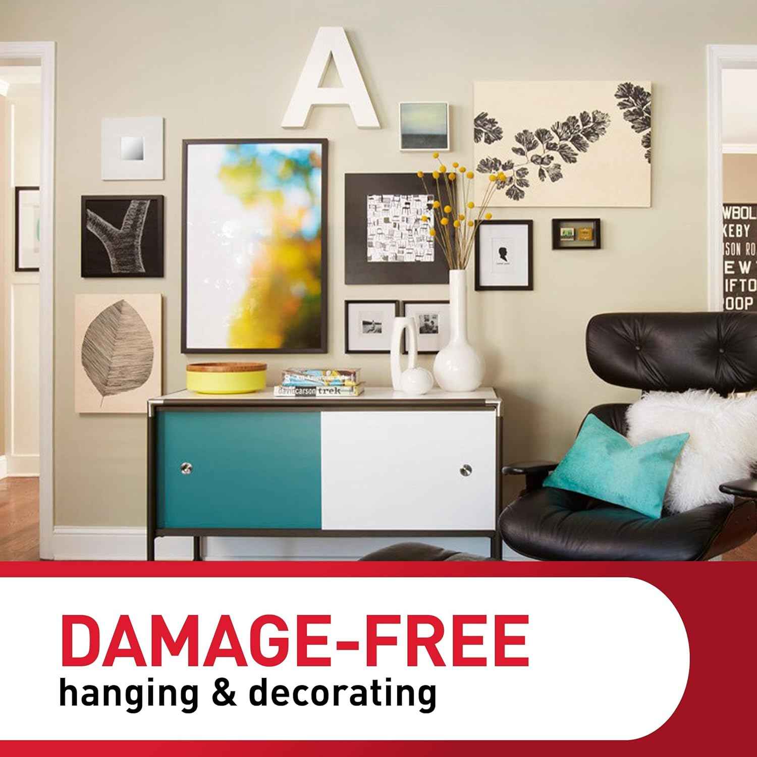 Command 4 lb Small Picture Hanging Strips, Damage-Free Hanging Picture Hangers, No Tools Wall Hanging Strips for Home Decor, White Adhesive Strips