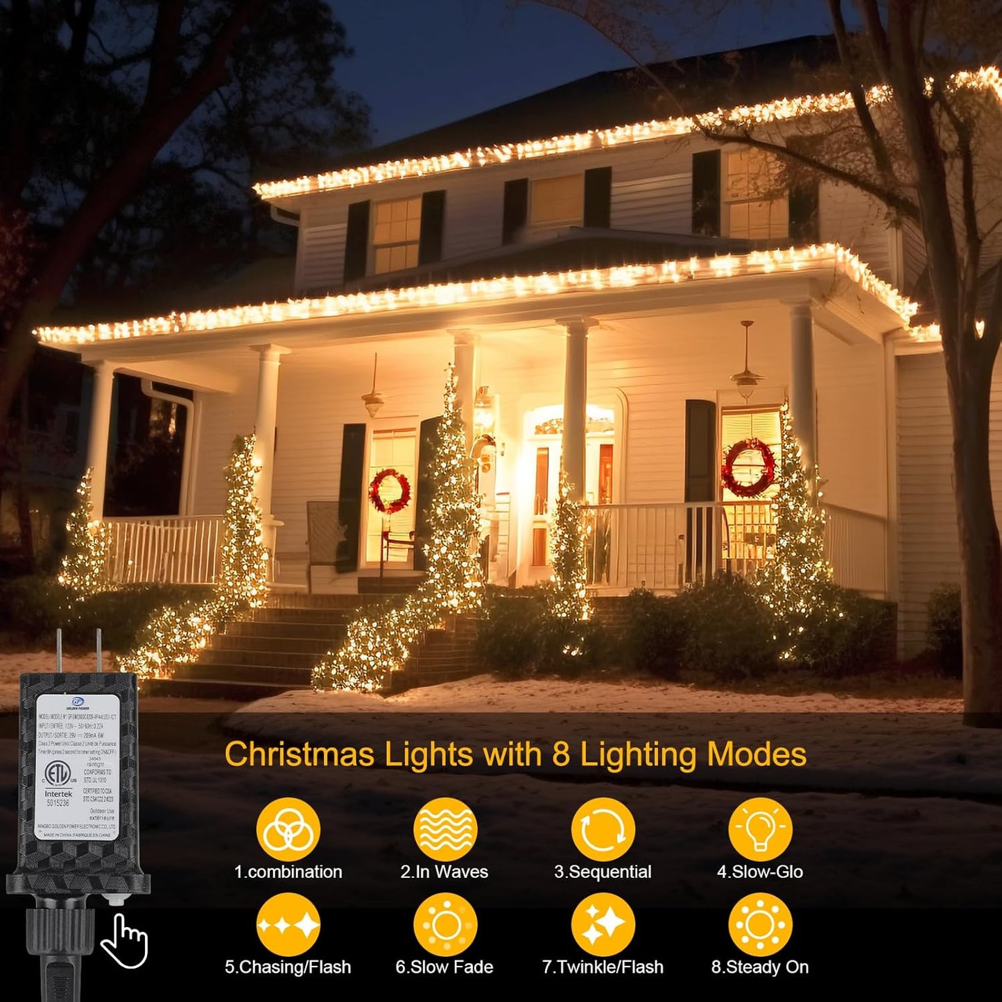 33_FT_100LEDs_Christmas_Lights_Plug_in,Outdoor_Indoor_Connectable_Fairy_Lights_with_Timer_and_8_Modes,Christmas_Tree_Lights_for_Garden_Party_Wedding_Christmas_Decoration(Warm_White)