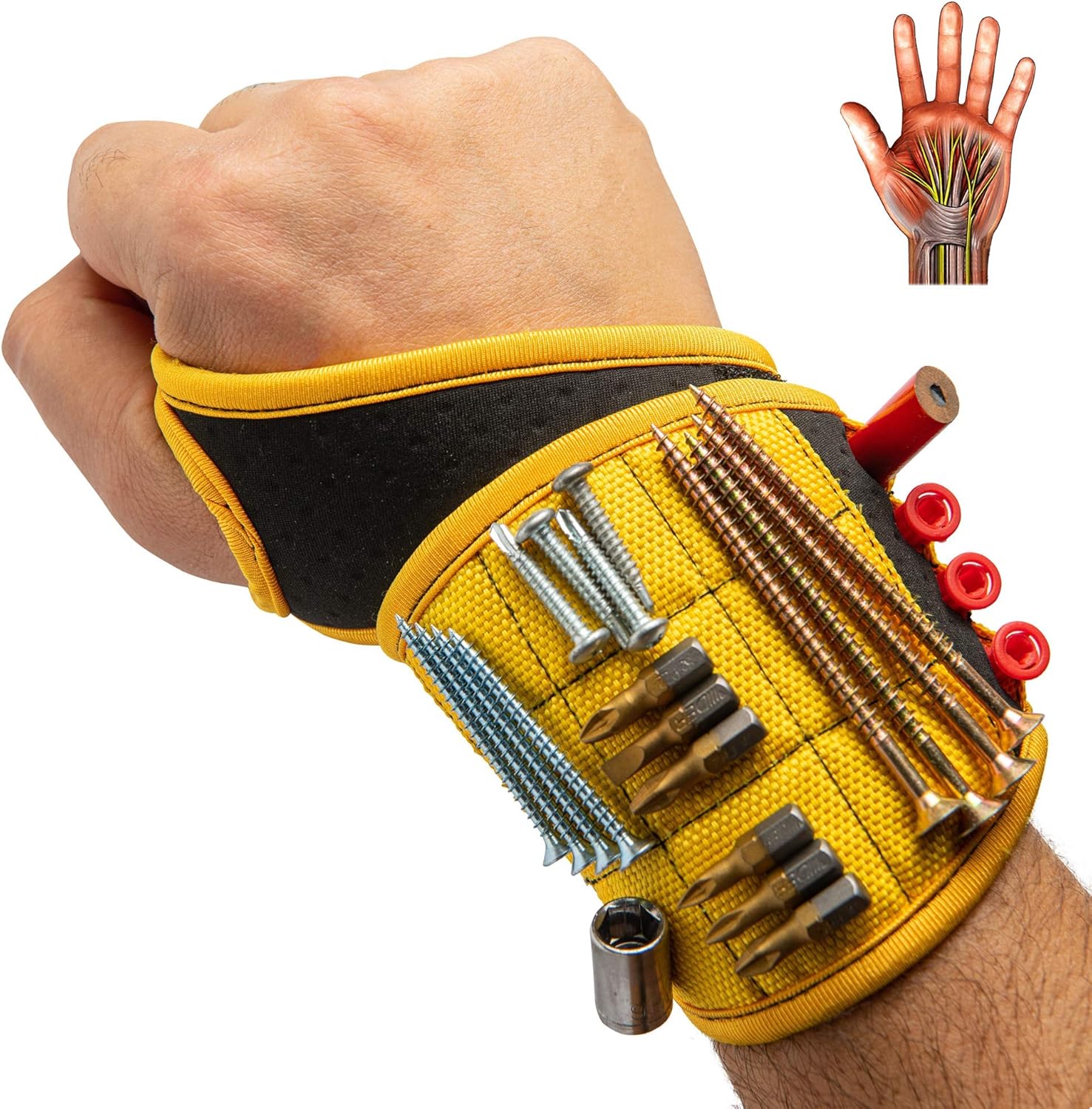 BINYATOOLS_Magnetic_Wristband_for_Tools_Magnet_Screw_Holder_Wrist_Support_Keeps_Screws_Nails,_Drill_Bits_Handy_Unique_Tool_Gadgets_Men’s_Gadgets_Dad_Gadgets_Perfect_Christmas_Gifts_Stocking_Stuffers