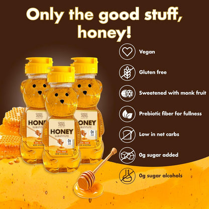 ChocZero_Sugar_Free_Honey,_1:1_Natural_Honey_Equivalent,_Same_Sweetness_and_Consistency_as_Raw,_Keto_Friendly,_Vegan_(1_Jar,_10.5oz)