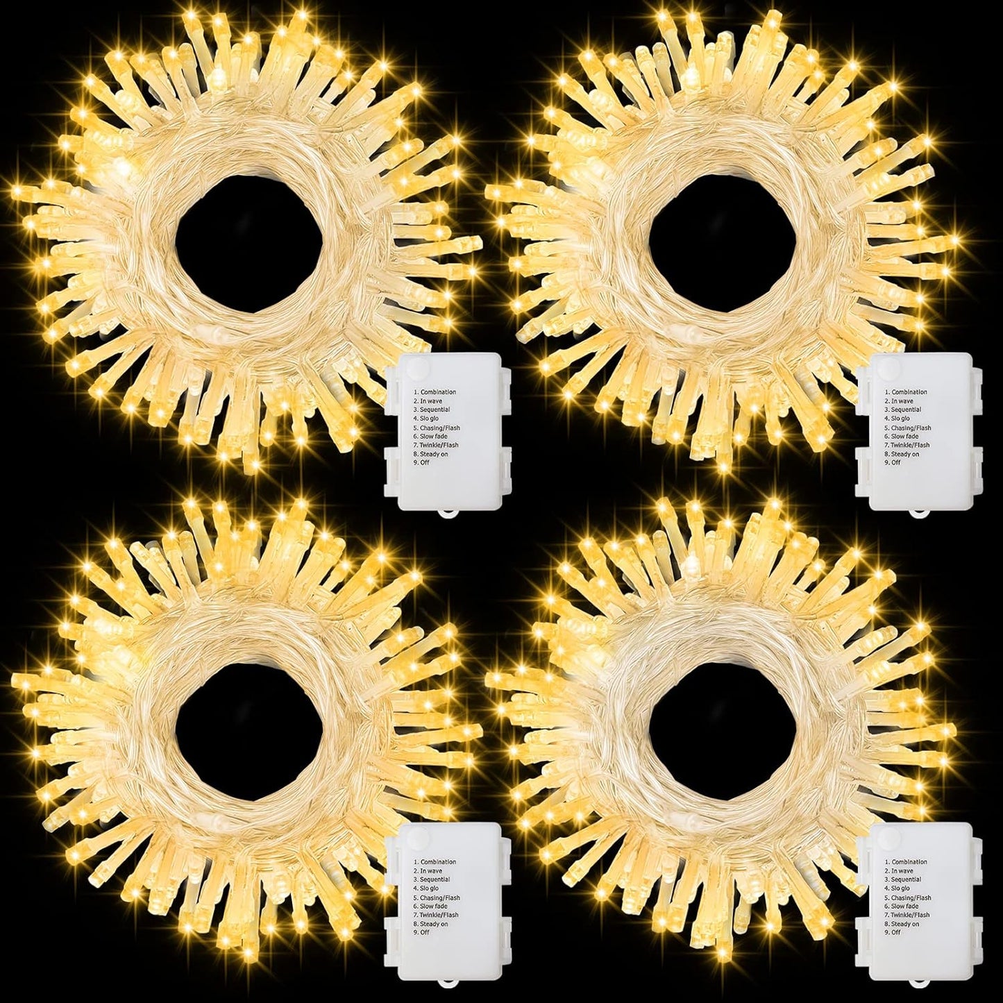 4_Pack_Battery_Christmas_Light_String_16.5Ft_50_LED_Clear_Wire_Sting_Lights_Christmas_Tree_Wrapped_Lights_Timer_8_Modes_Auto_On/Off_Christmas_Fairy_Lights_for_Indoor_Outdoor_Patio_Wreath_Garden_Deck