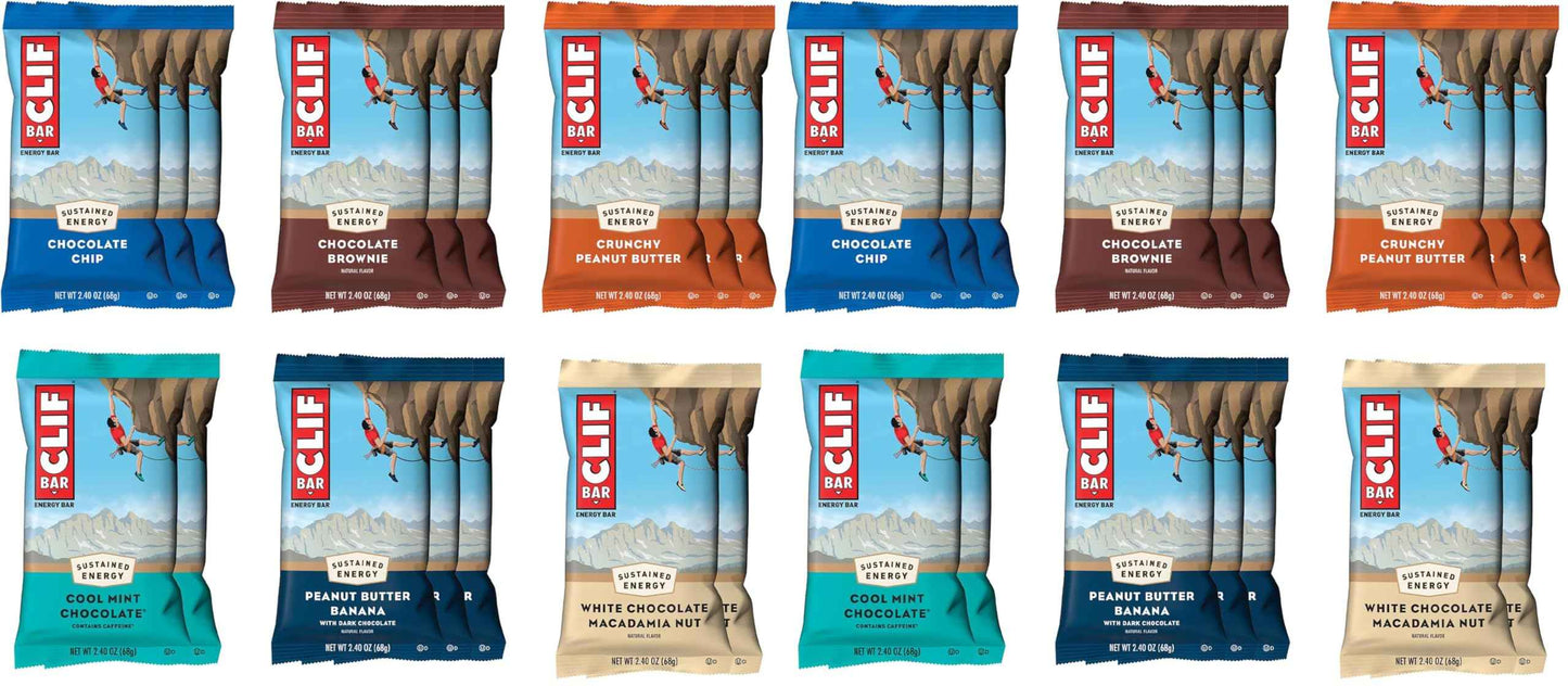 CLIF BAR - Energy Protein Bars - Variety Pack - 6 Flavors - Made with Organic Oats - Energy Bars - Non-GMO
