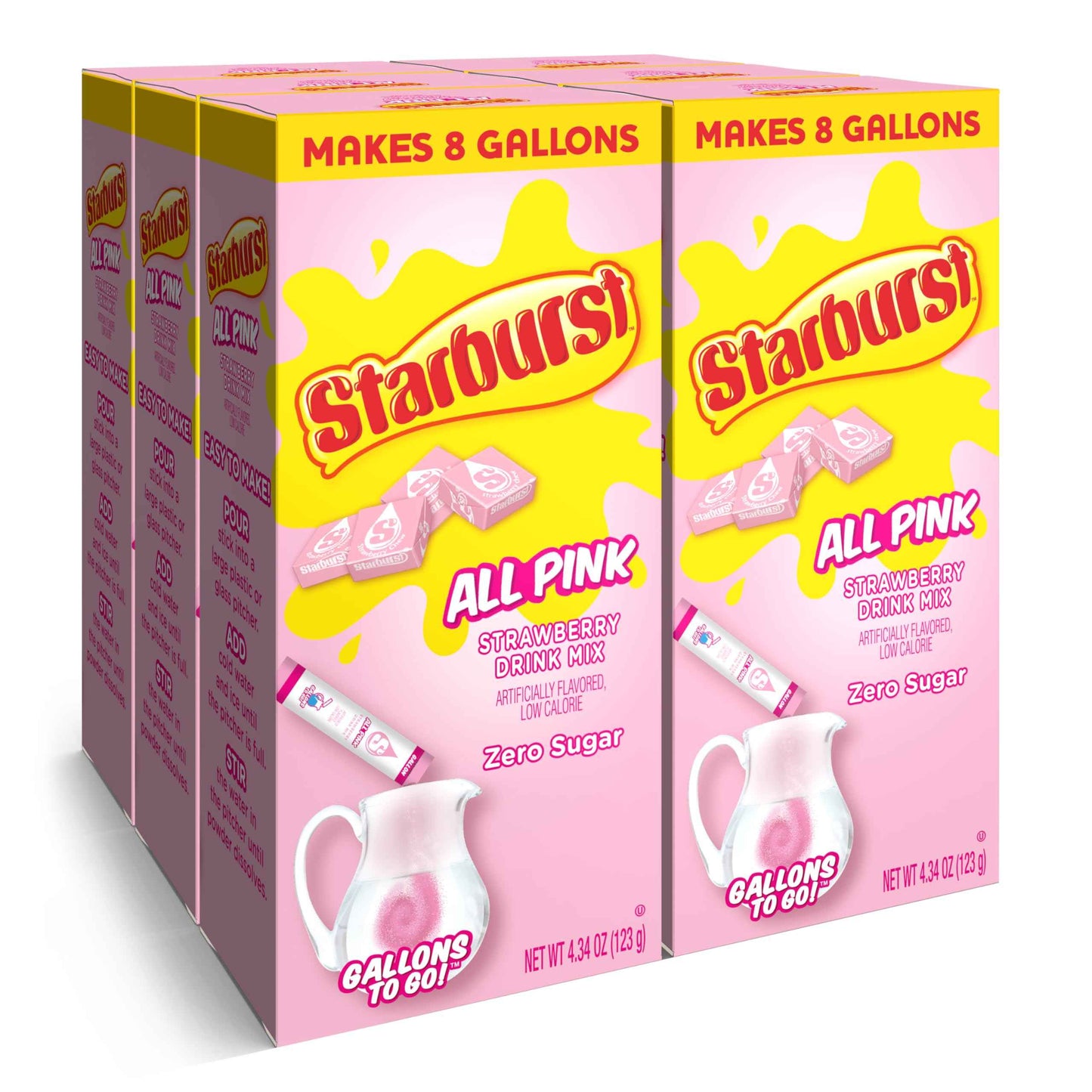 Starburst Singles To Go Powdered Drink Mix & Just Add Water -12 Boxes with 6 Packets Each 72 Total Servings (Sugar Free), 7.08 Oz