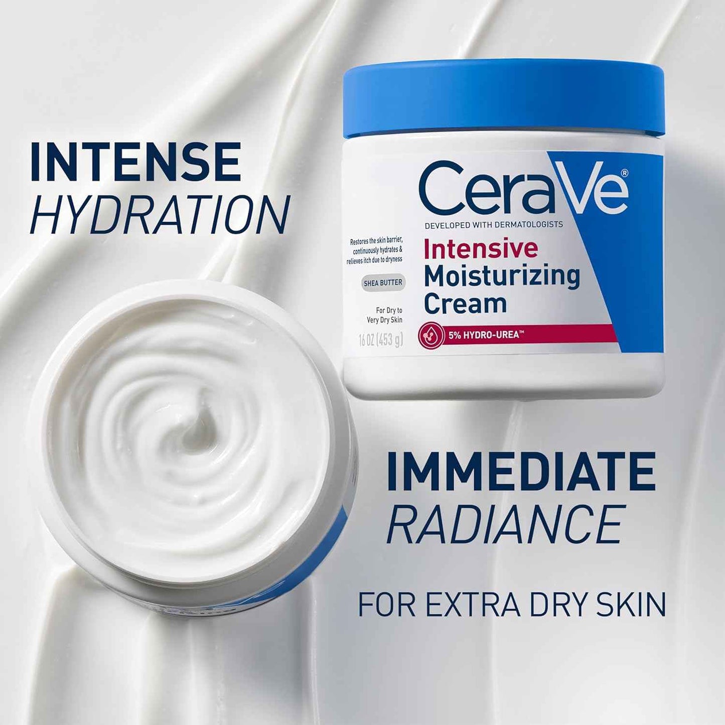CeraVe Intensive Moisturizing Lotion, 3 Essential Ceramides + Hydro-Urea + Shea Butter, Body Lotion for Very Dry Skin, Relieves Rough, Tight, Red & Itchy Skin, Non-Greasy Hydrating Cream, 19oz