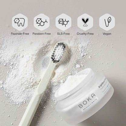 Boka Teeth Whitening Powder - Nano Hydroxyapatite, Appropriate for Sensitive Teeth, Whitening - Toothpaste Alternative with Essential Oils, Has Probiotics, Multivitamins & Aloe