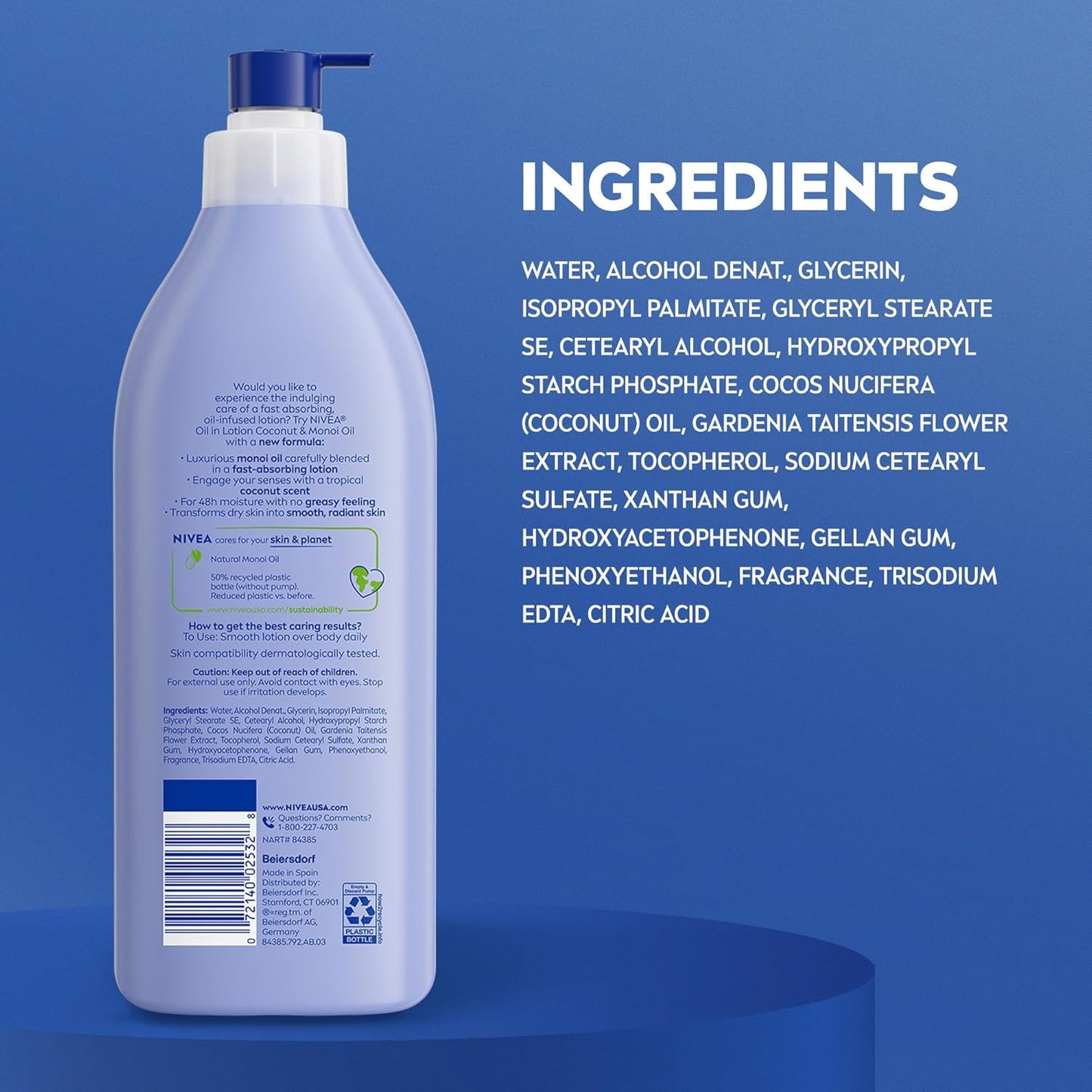 NIVEA_Oil_Infused_Lotion_Coconut_and_Monoi_Oil_Body_Lotion_for_Women,_Fast-Absorbing_and_Non-Greasy_Coconut_Scented_Lotion_Moisturizes_for_48_Hours,_16.9_Fl_Oz_Pump_Bottle
