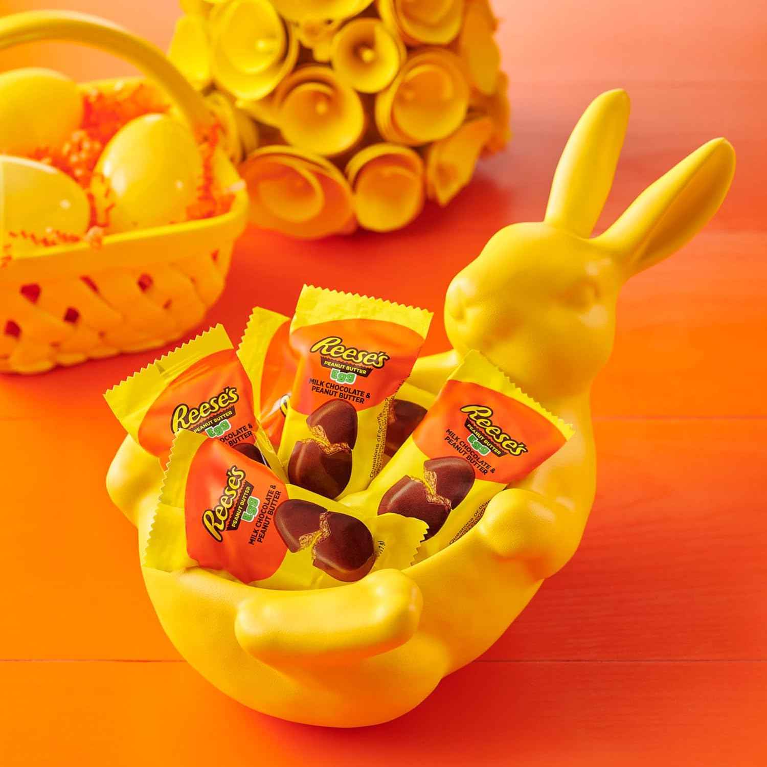 REESE'S Milk Chocolate Snack Size Peanut Butter Eggs, Easter Basket Easter Candy Bag, 15 oz