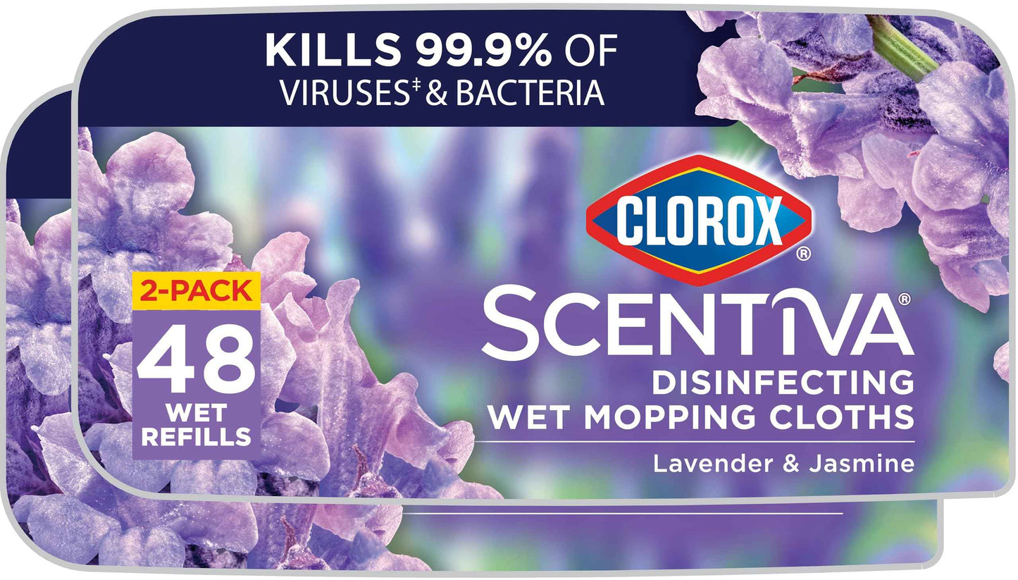 Clorox Scentiva Disinfecting Wet Mop Pad, Disposable Mop Heads