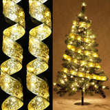 Dailyart Christmas Ribbon Fairy Lights 2 Pack Total 100LED USB& Battery Operated String Lights Timer 46FT Christmas Lights Indoor with 8 Modes Fairy Lights with Remote for Xmas Tree Garland Decoration