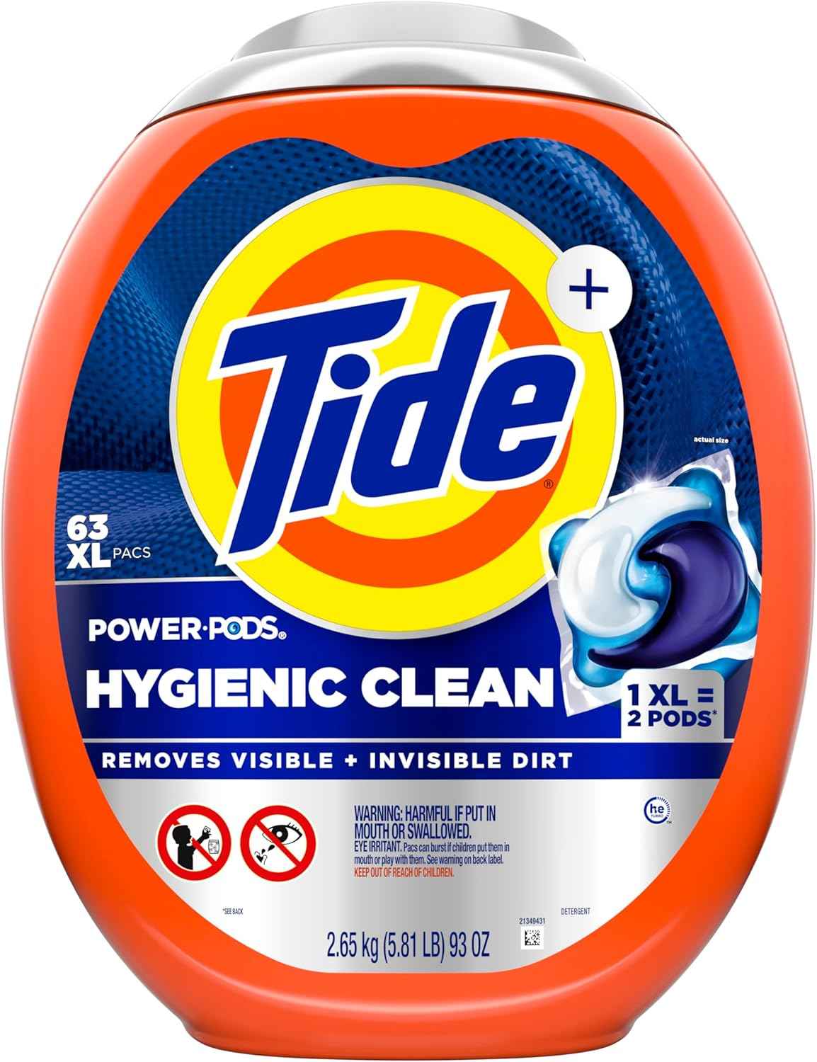 Tide Hygienic Clean Power PODS Laundry Detergent Pacs, Removes Visible and Invisible Dirt