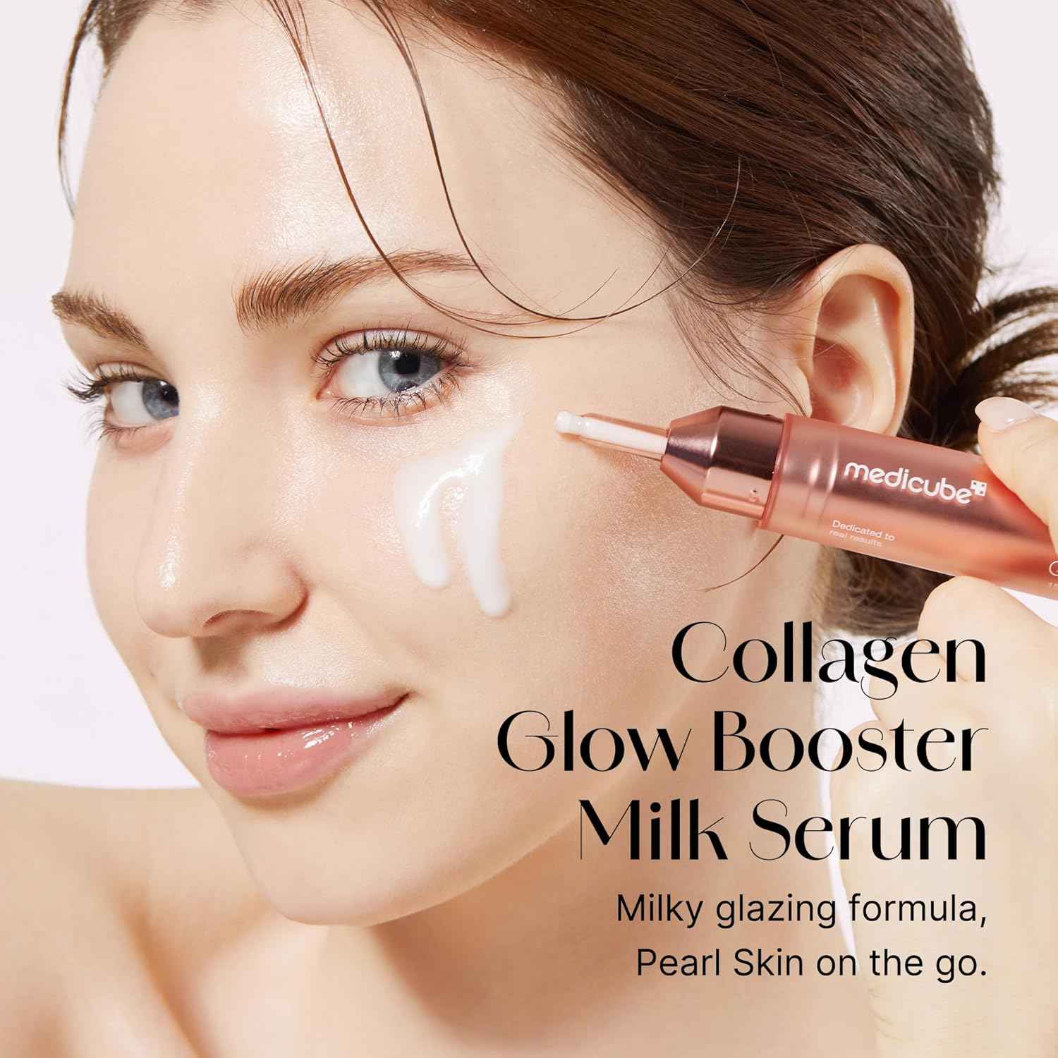 Medicube Collagen Glow Booster Milk Serum - Twist & Click - Radiance & Hydration with Niacinamide, Milk Protein Extract, Hydrolyzed Collagen - Illuminates & Firms Skin - Korean Skin Care, 0.50 oz