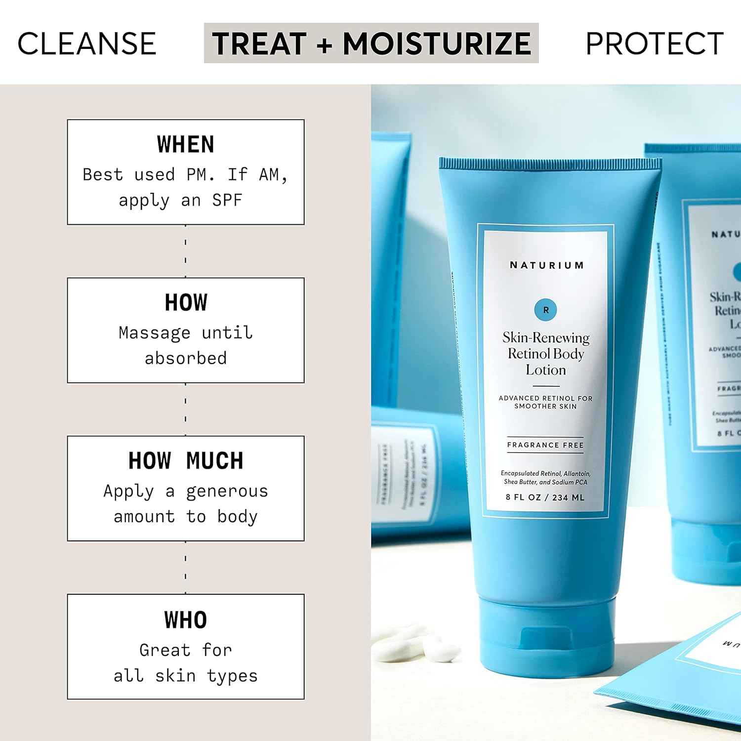 Naturium Skin-Renewing Retinol Body Lotion, Advanced Firming Anti-Aging Skin Care, with Encapsulated Retinol & Shea Butter