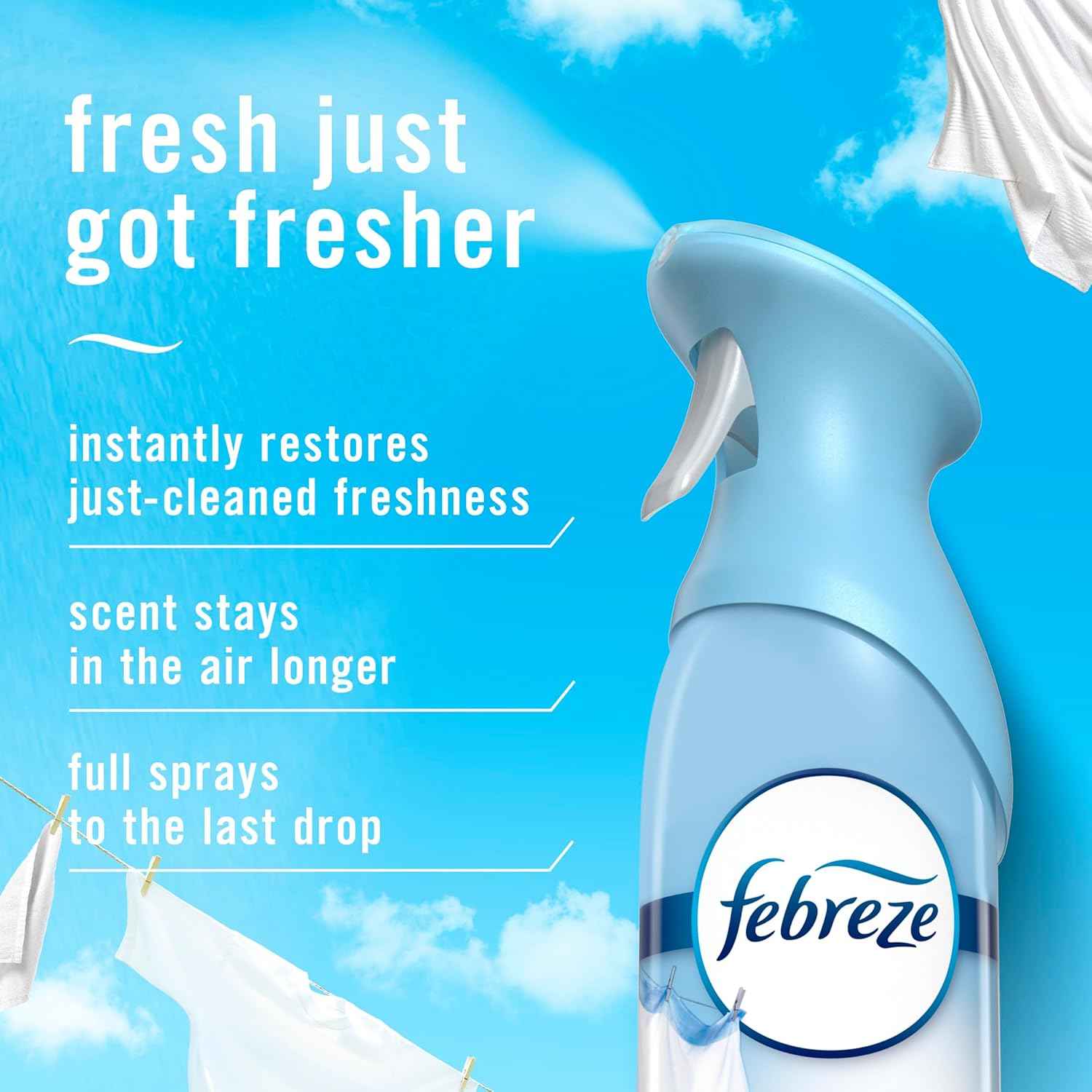 Febreze Air Mist, Air Freshener Spray, Odor Fighting Room Spray, Deodorizer for Home Bathroom Kitchen Office Apartment Dorm Room Classroom