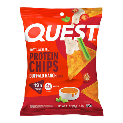 Quest Nutrition Tortilla Style Protein Chips, 20g Protein, 3g Net Carbs, Low Carb, Gluten Free, 1.1 oz