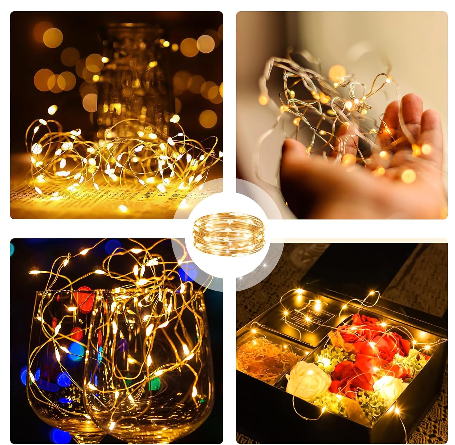6PCS_Fairy_Lights_Battery_Powered_with_Remote,_7ft_20LEDs_Twinkle_Mini_Lights_with_Timer,_Waterproof_Small_Silver_Wire_Firefly_Starry_for_DIY_Wedding_Party_Christmas