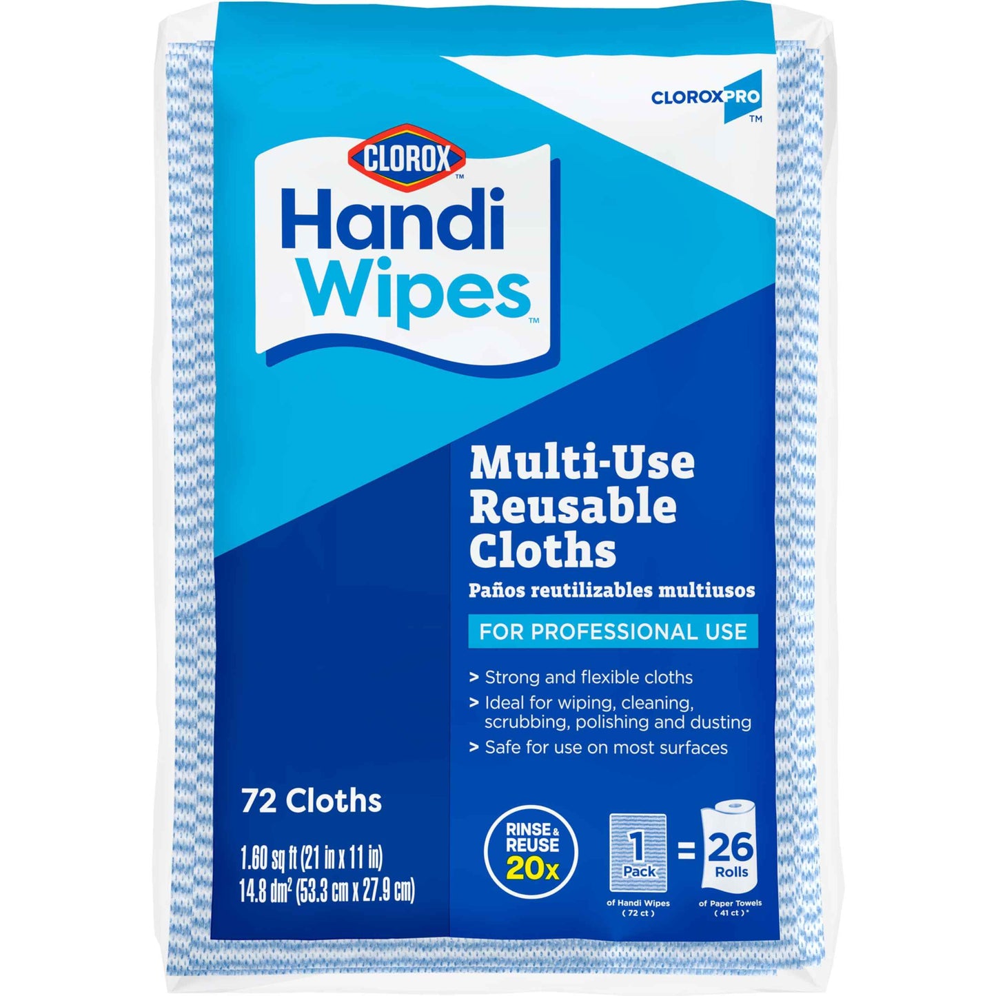 CloroxPro Clorox Handi Wipes Multi Use Reusable Cloths, 72 Count