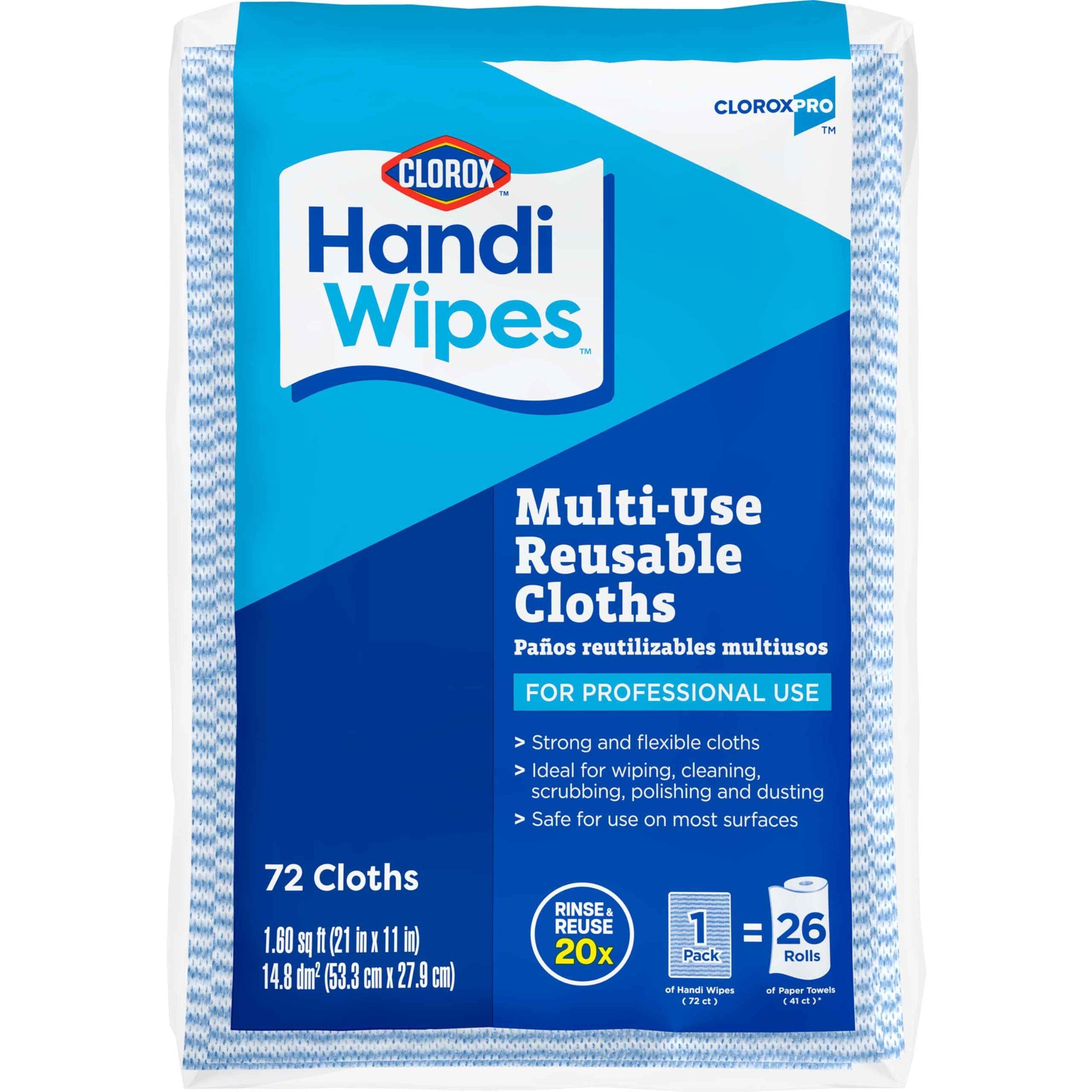 CloroxPro Clorox Handi Wipes Multi Use Reusable Cloths, 72 Count