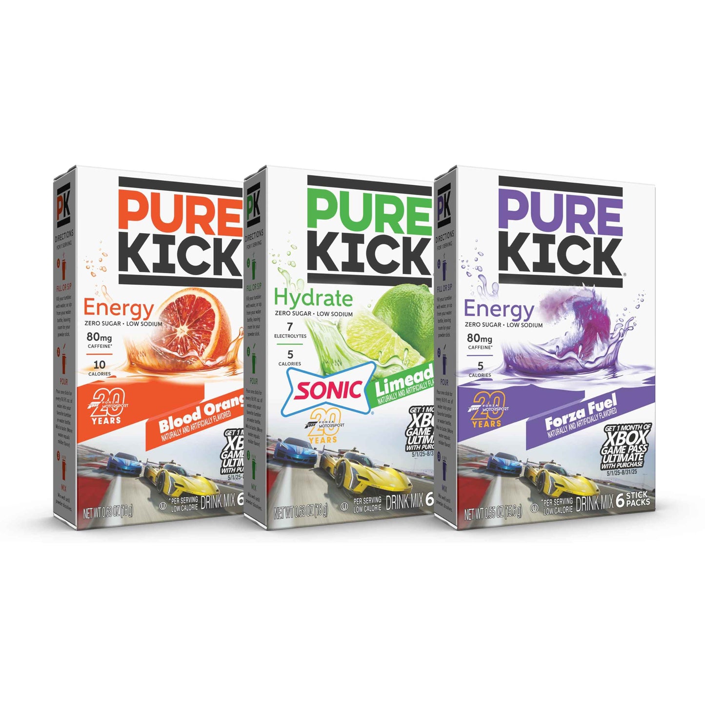 PURE KICK Energy Singles To Go Drink Mix, Includes 12 Boxes with 6 Packets in each Box, 72 Total Packets