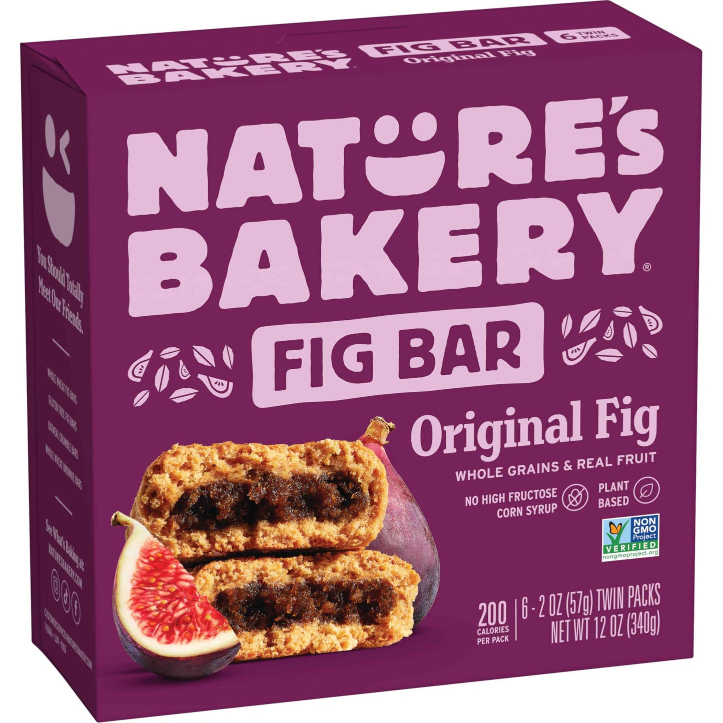 Nature's Bakery Whole Wheat Fig Bars, Real Fruit, Vegan, Non-GMO, Snack bar
