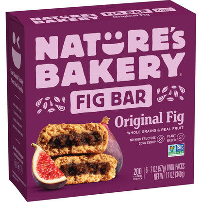 Nature's Bakery Whole Wheat Fig Bars, Real Fruit, Vegan, Non-GMO, Snack bar