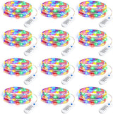 Minetom 12 Pack Fairy Lights Battery Operated String Lights, 8 Modes & Timer, 7ft 20LED Waterproof Silver Wire Twinkle Lights, Firefly Starry Moon Lights for Mason Jars DIY Christmas Wedding Party