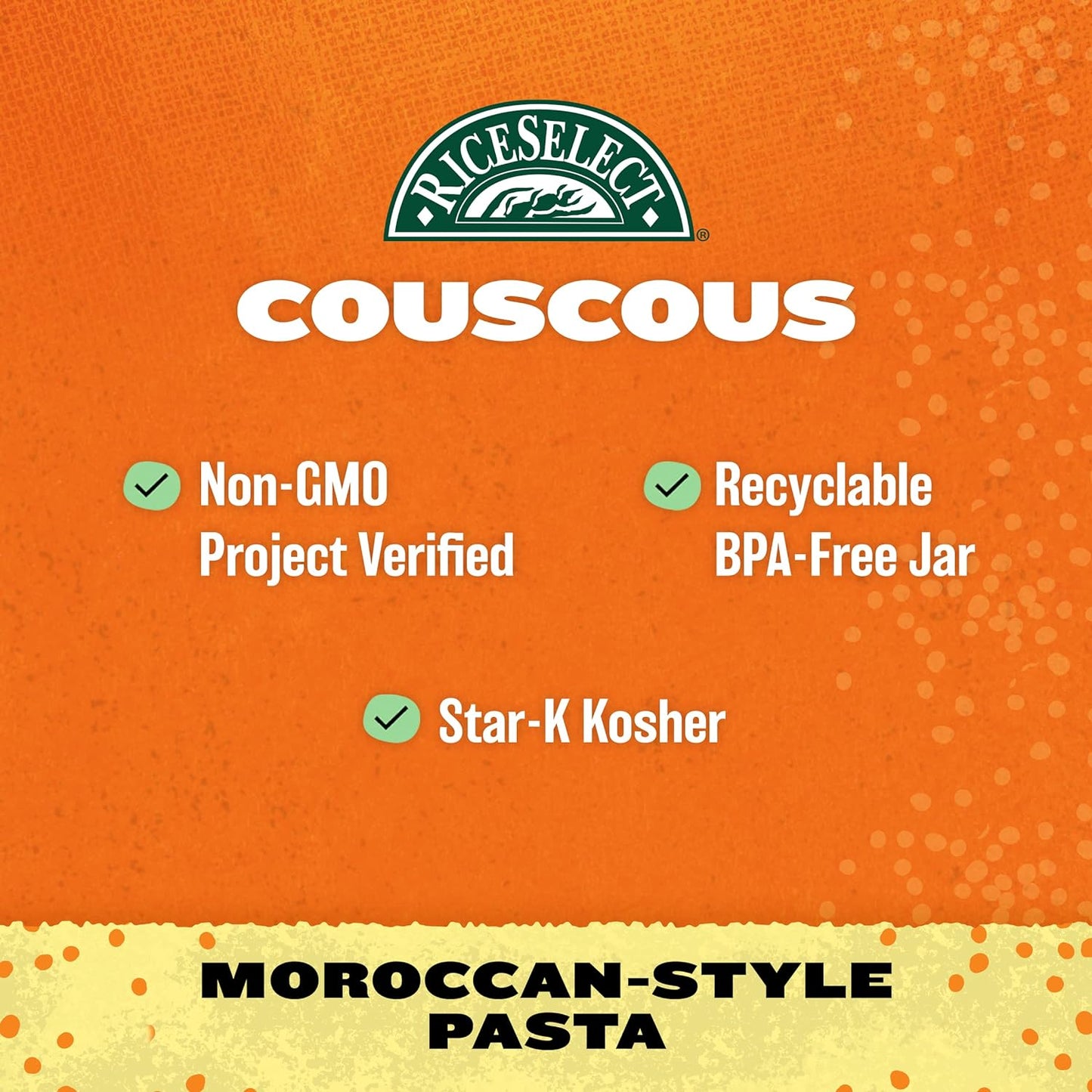 RiceSelect_Couscous,_Moroccan-Style_Wheat_Couscous_Pasta,_Non-GMO,_26.5-Ounce_Jar,_(Pack_of_1)