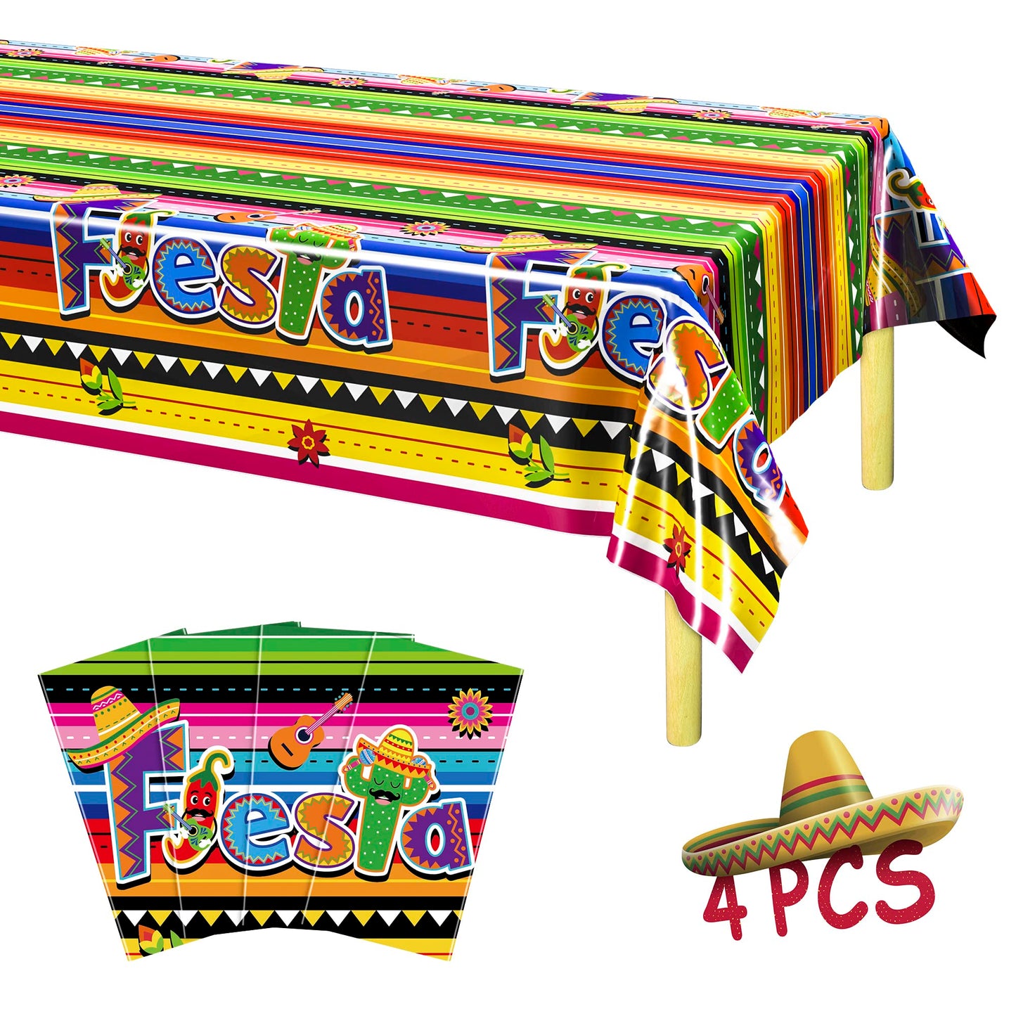Colored - 4pcs 54x108 in