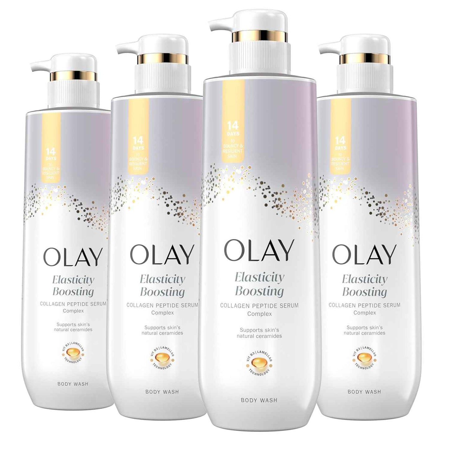 Olay Body Wash for Women, Elasticity Boosting, Collagen Peptide Serum Complex, Renews Moisture, Free of Parabens & Phthalates