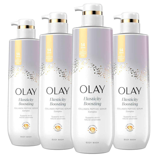 Olay Body Wash for Women, Elasticity Boosting, Collagen Peptide Serum Complex, Renews Moisture, Free of Parabens & Phthalates