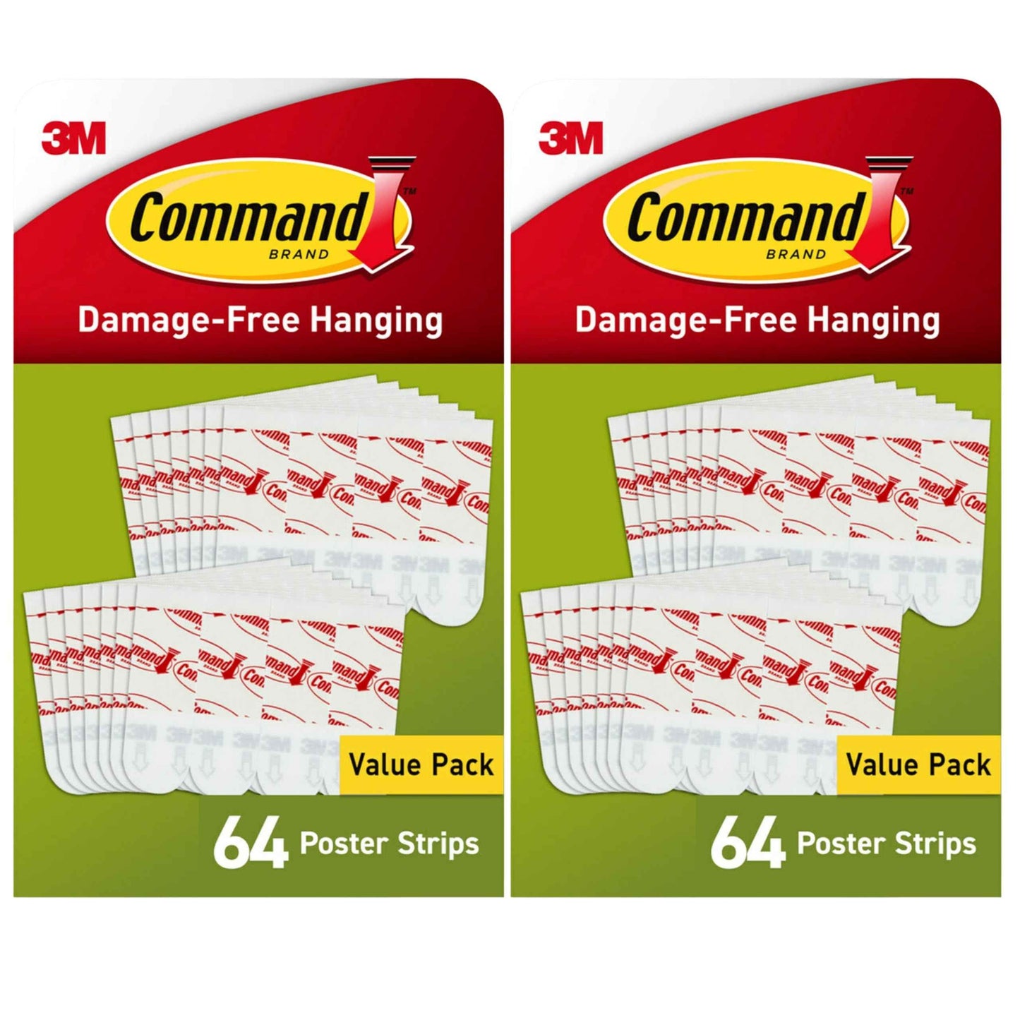 Command Poster Strips Value Pack, Damage-Free Poster Hangers, No Tools Requried, Great for Home, Room, Wall, Office, and Dorm Decor, White Adhesive