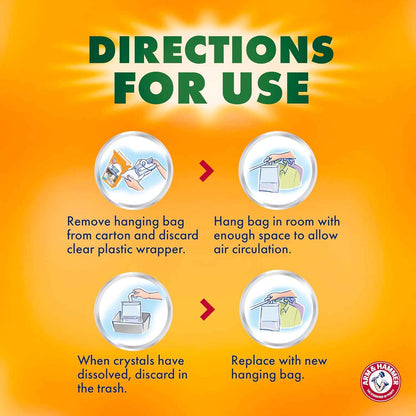 Arm & Hammer Essentials Hanging Moisture Absorber and Odor Eliminator, 17.5 oz., 3 Pack, Moisture Absorbers for Closets, Laundry Rooms and Bedrooms, Long-Lasting Freshness