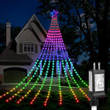 DANLI Christmas Star String Lights Outdoor, 320 LED With Timer [8 Mode/IP44 Waterproof] Decoration Fairy Indoor, 9x12FT Topper for Xmas New Year Wedding Patio Yard