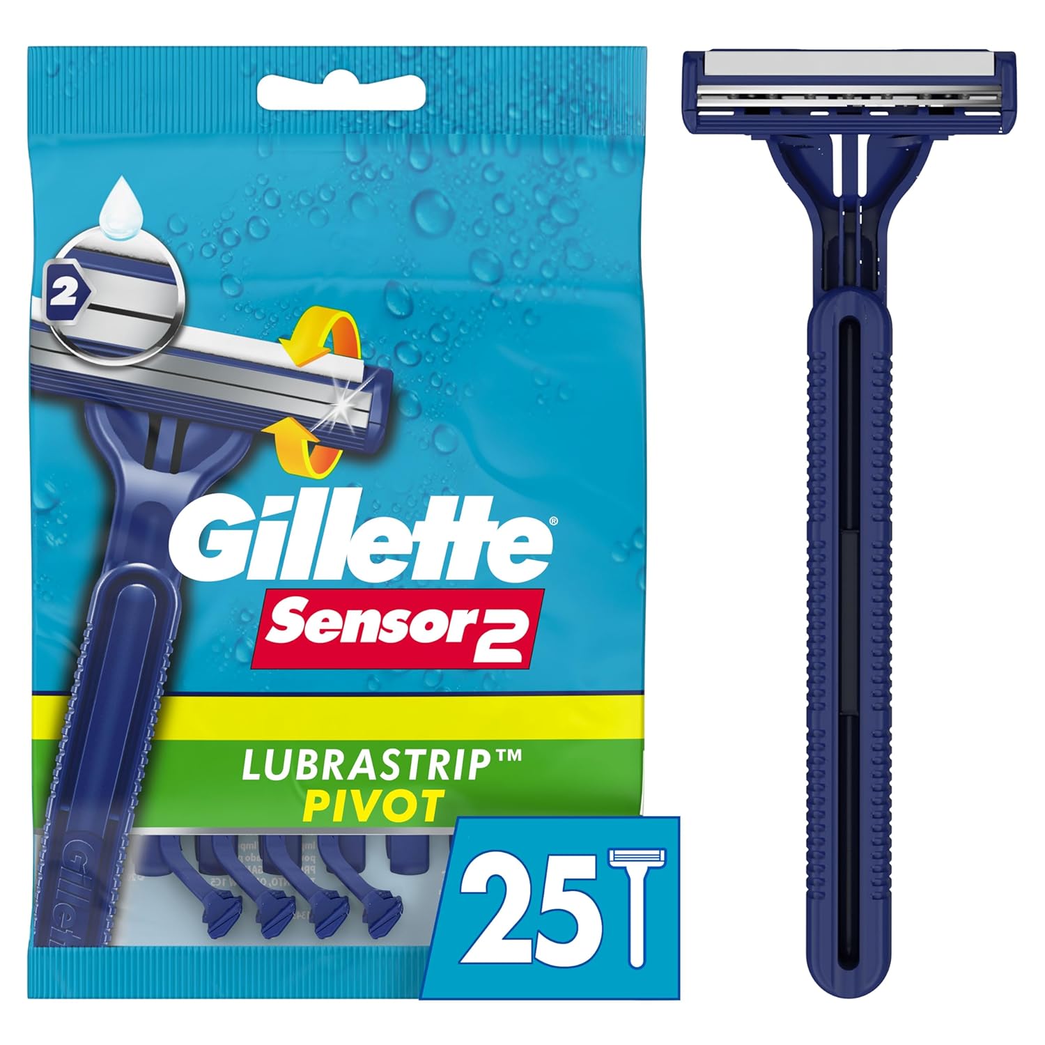 Gillette_Sensor2_Pivoting_Head_Men's_Disposable_Razors,_25_Count