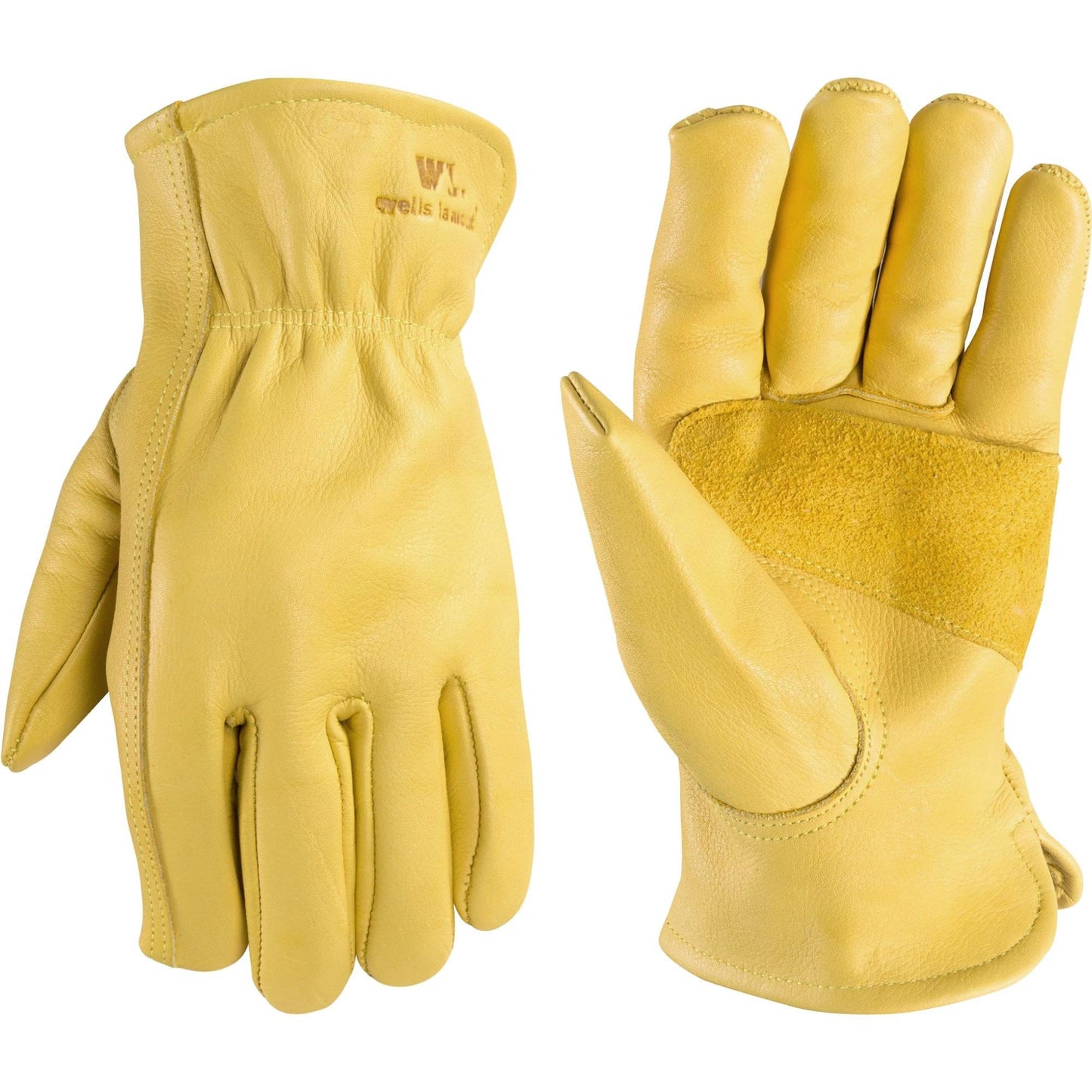 Wells Lamont Leather Work Gloves for Men – Grain Cowhide, Reinforced Palm – Ideal for Construction, Farming, Ranching – Ergonomic Fit, Keystone Thumb, Elasticized Wrist – Saddletan, X-Large (1129XL)