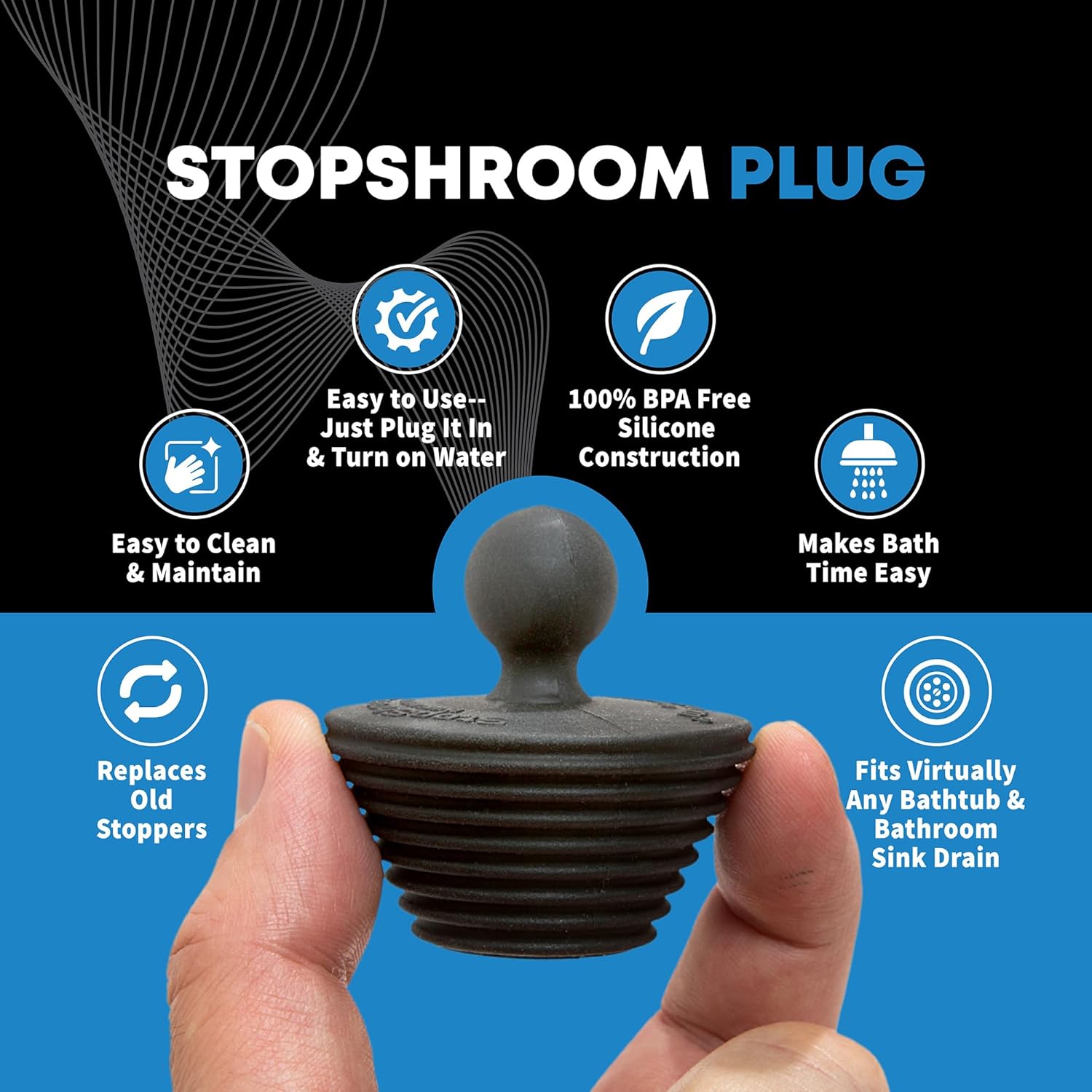 TubShroom_Ultra_Revolutionary_Bath_Tub_Drain_Protector_Hair_Catcher/Strainer/Snare,_Stainless_Steel,_Stainless_Combo