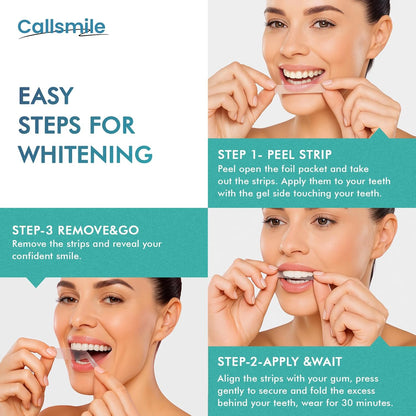 CALLSMILE_Whitening_Strips_for_Sensitive_Teeth:_16_Treatments_Gentle_Whitening_|_Enamel-Safe_|_Deep_Stains_Removal_|_Non-Slip_Dry_Strips_Daily_Oral_Care,_Mint_Sea_Salt