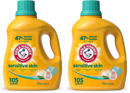 ARM & HAMMER Sensitive Skin Liquid Laundry Detergent, Fresh Scent