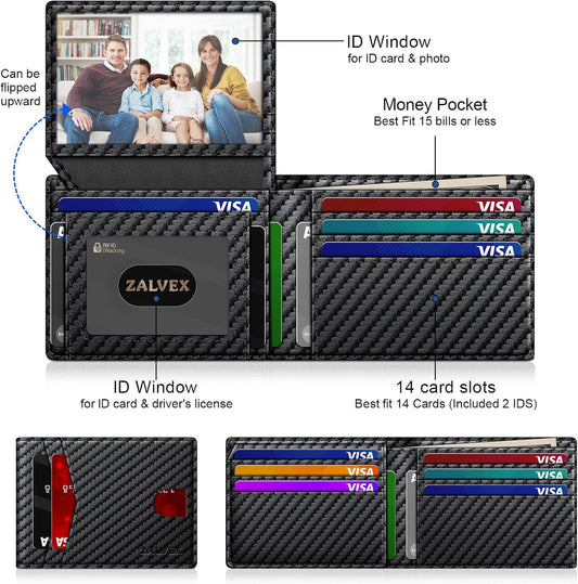 Wallet_for_Men_Slim_RFID_Blocking_Leather_Credit_Card_Holder_Wallet_for_14_Cards,_Bifold_Minimalist_Thin_Wallet_with_2_ID_Windows_&_Cash_Slot,_Front_Pockt_Carteras_Para_Hombres,_Birthday_Gifts_for_Men