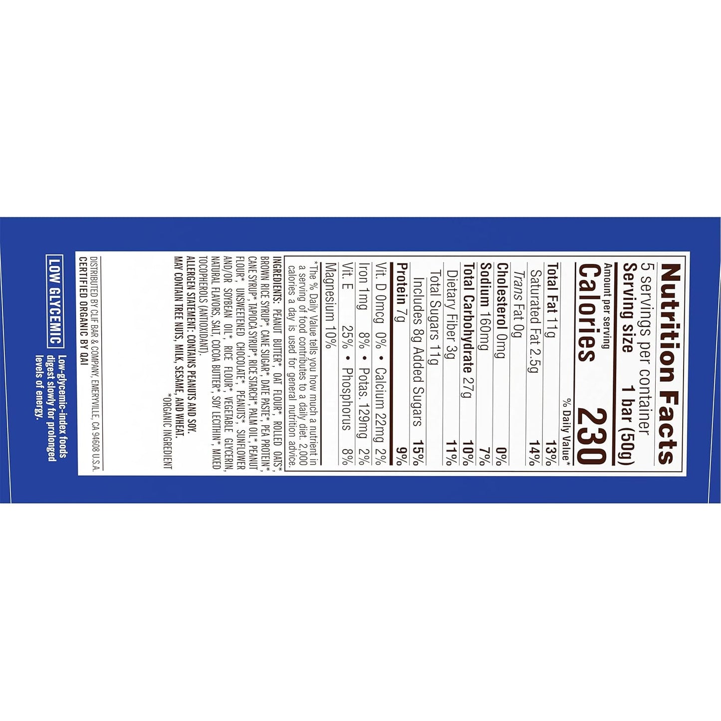 CLIF_Nut_Butter_Bar_-_Chocolate_Chip_&_Peanut_Butter_-_Filled_Energy_Bars_-_Non-GMO_-_USDA_Organic_-_Plant-Based_-_Low_Glycemic_-_1.76_oz._(5_Pack)