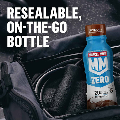 Muscle Milk Zero Protein Shake, 20g Protein, Zero Sugar, 100 Calories, Calcium, Vitamins A, C & D, 4g Fiber, Energizing Snack, Workout Recovery, Packaging May Vary,11.16 Fl Oz