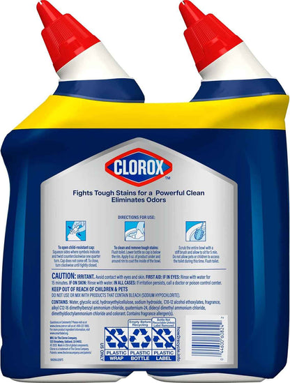 Clorox Toilet Bowl Cleaner Heavy Duty Stain and Ring Remover, Arctic Clean, 24 Fl Oz., Pack of 2