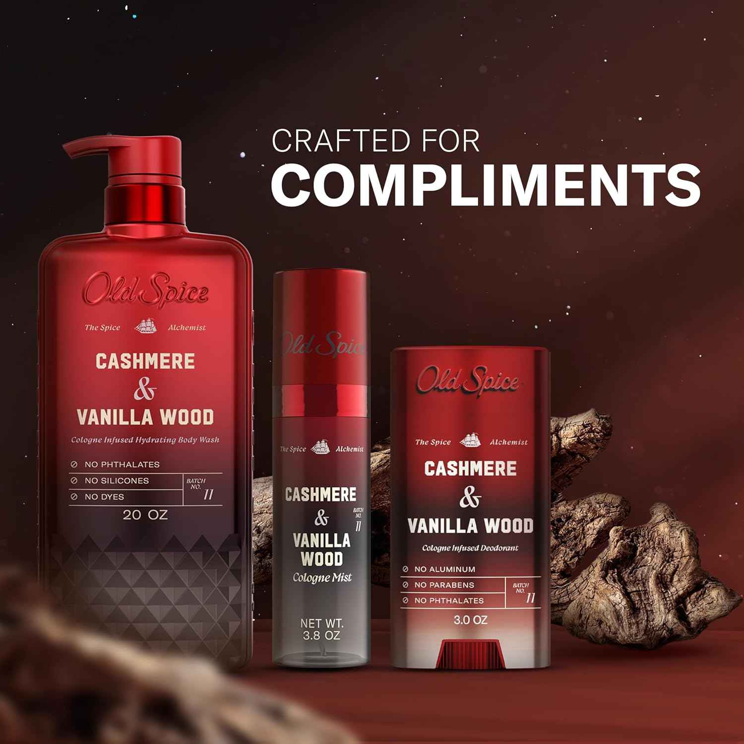 Old Spice Aluminum Free Deodorant for Men, The Spice Alchemist Collection, 24/7 Cologne Infused Scent, No Trade Off Formula, Free of Parabens & Phthalates