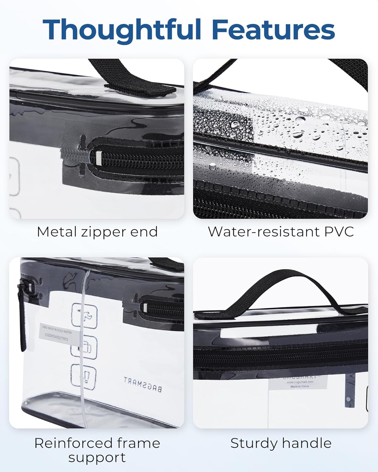 BAGSMART_TSA_Approved_Toiletry_Bag,_2_Pack_Clear_Makeup_Cosmetic_Bag_Organizer,_Quart_Size_Travel_Bag_for_Toiletries,_Carry-on_Travel_Accessories_Essentials,_Black-2pcs