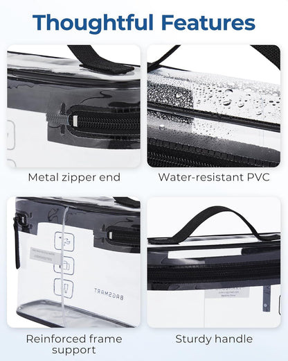 BAGSMART_TSA_Approved_Toiletry_Bag,_2_Pack_Clear_Makeup_Cosmetic_Bag_Organizer,_Quart_Size_Travel_Bag_for_Toiletries,_Carry-on_Travel_Accessories_Essentials,_Black-2pcs