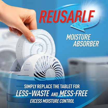 DampRid Reusable Moisture Absorber with 4 Drop-In Tablets, Fresh Scent, 15.8 oz., Attract and Trap Excess Moisture & Eliminate Musty Odors for Cleaner, Fresher Air