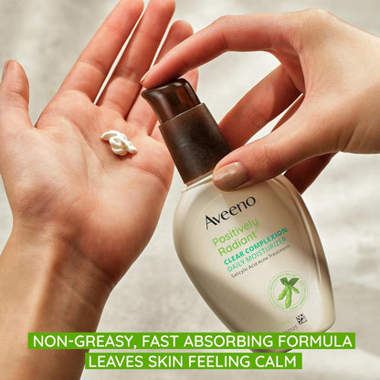 Aveeno_Positively_Radiant_Clear_Complexion_Face_Moisturizer,_Acne_Facial_Moisturizer_with_Soy_and_Salicylic_Acid_for_Oily_Skin,_Hypoallergenic_Formula,_Paraben-Free,_Non-Comedogenic,_Pump,_4_FL_OZ