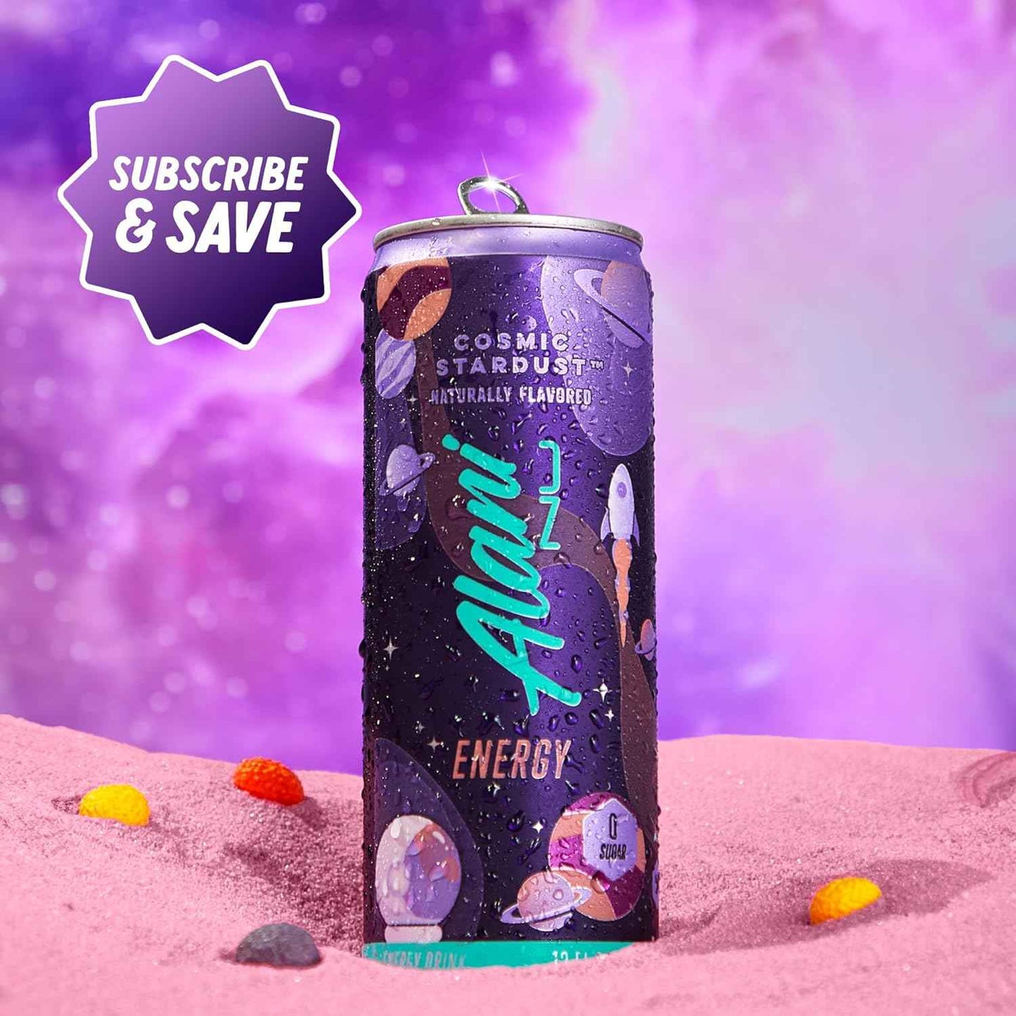 Alani Nu COSMIC STARDUST, Sugar Free, Low Calorie Energy Drinks, 200mg Caffeine, Biotin, B Vitamins, Zero Sugar, 10 Calories, 12 Fl Oz Cans, 24 Pack